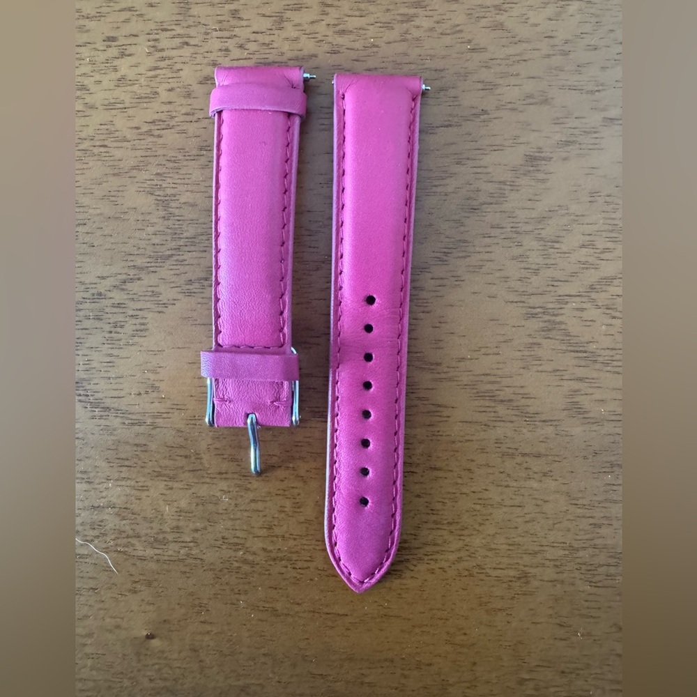 Michele Pink Leather Watch Strap